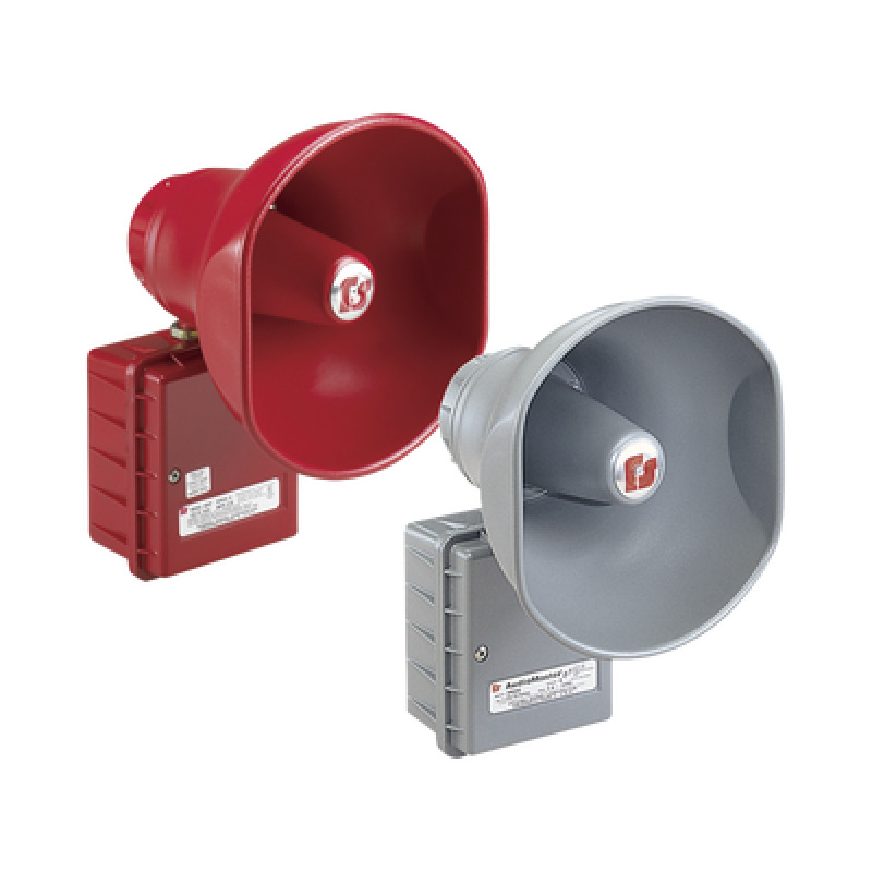 AudioMaster Altavoz de bocina reentrante para megafonía y anunciamiento publico 30W de Potencia Listado contra incendios UL Color Gris