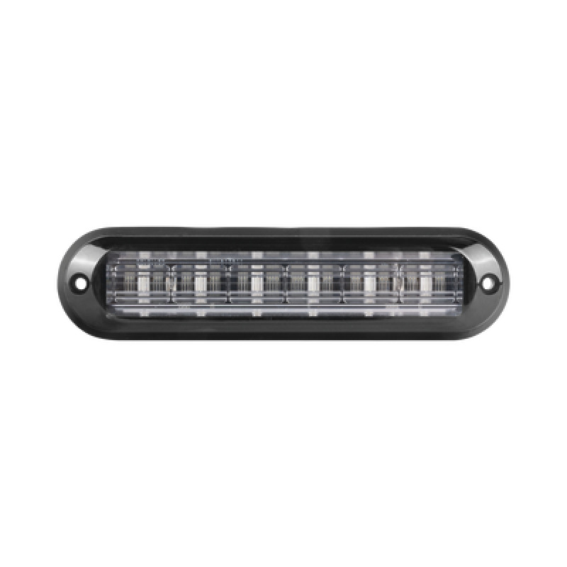 Luz Auxiliar Ultra Brillante  IP67 de 6 LEDs Color Rojo con mica transparente y bisel negro