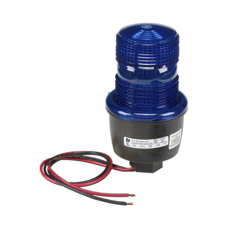 Luz de advertencia LED serie Streamline 24 Vcd montaje en tubo azul