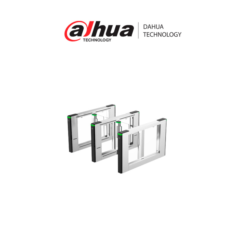 Dahua DHI-ASGB210Y-R Swing Barrier Derecha/ Desbloqueo Rápido/ Cortina de Luz IR/ Servomotor/ Alarma Sonora y Luminosa/ Acrílico 600 mm Largo