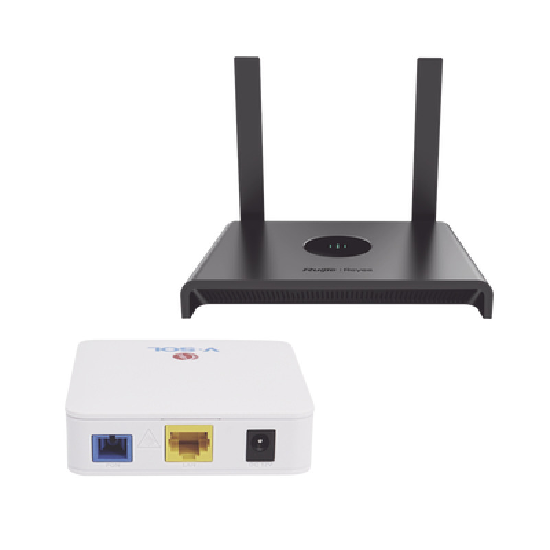 Kit 1 ONU Bridge VSol Dual GPON/EPON con Router Home WiFi Ideal para distribuciones WISP de mayor cobertura WiFi en Hogares y Oficinas