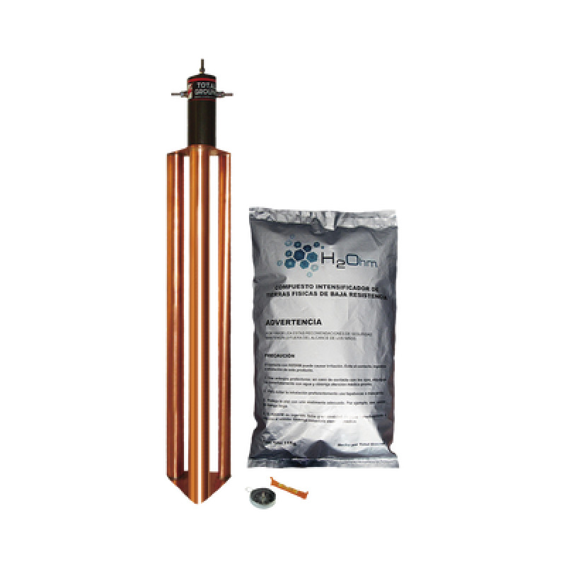 Kit de Puesta a Tierra de 100 Amperes con Electrodo Filtro y Compuesto H2Ohm image 2