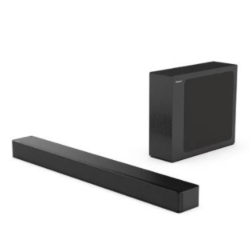 BARRA DE SONIDO HISENSE HS2100 2.1 CANALES CON SUBWOOFER, 240 WATTS, DOLBY AUDIO, HDMI ARC, OPTICO, USB, BLUETOOTH 5.3, COLOR NEGRO