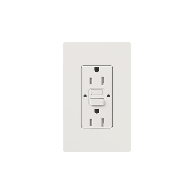 Tomacorriente 125V 15A resistente a manipulaciones color blanco