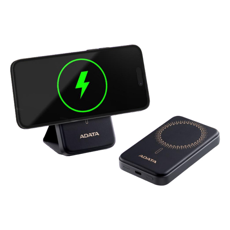 BATERIA DE RESPALDO ADATA POWER BANK MAGNÉTICO R050 5000 MAH USB -C CARGA INALÁMBRICA COLOR NEGRO (PR050-11BK)