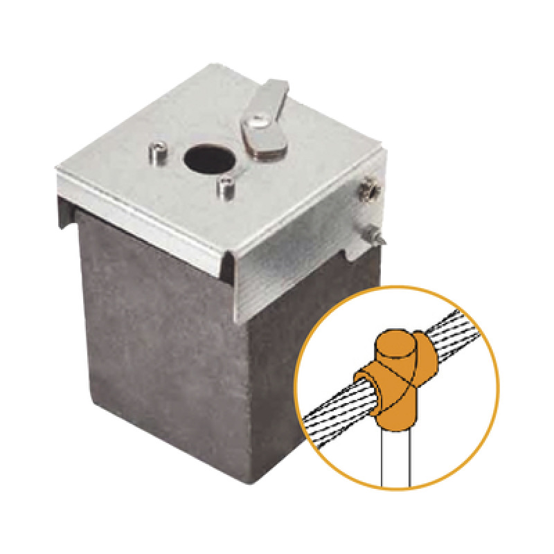 Molde de grafito vertical unión en T vertical de cable 2/0 AWG pasante con Pica de 5/8 in terminal