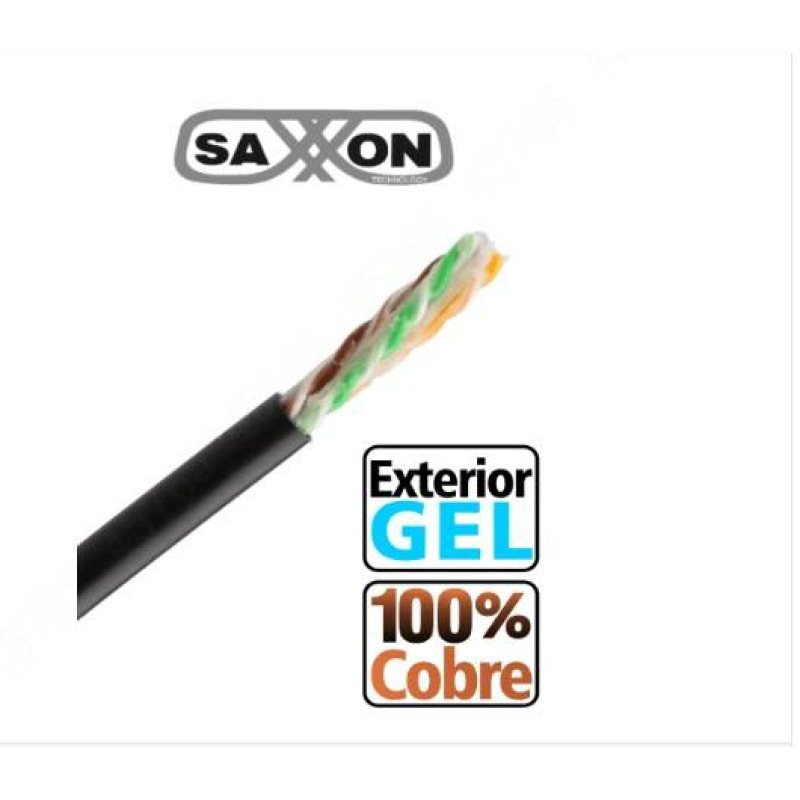 SAXXON OUTPCAT6GCOPEXT- Bobina de Cable UTP Cat6 100% Cobre con Gel/ 305 Metros/ Uso Exterior/ Color Negro/ Cumple con Estandares: ISO/ IEC 11801 Ed2; EIA/ TIA568/ Ideal para Cableado de Redes y Video/ image 3