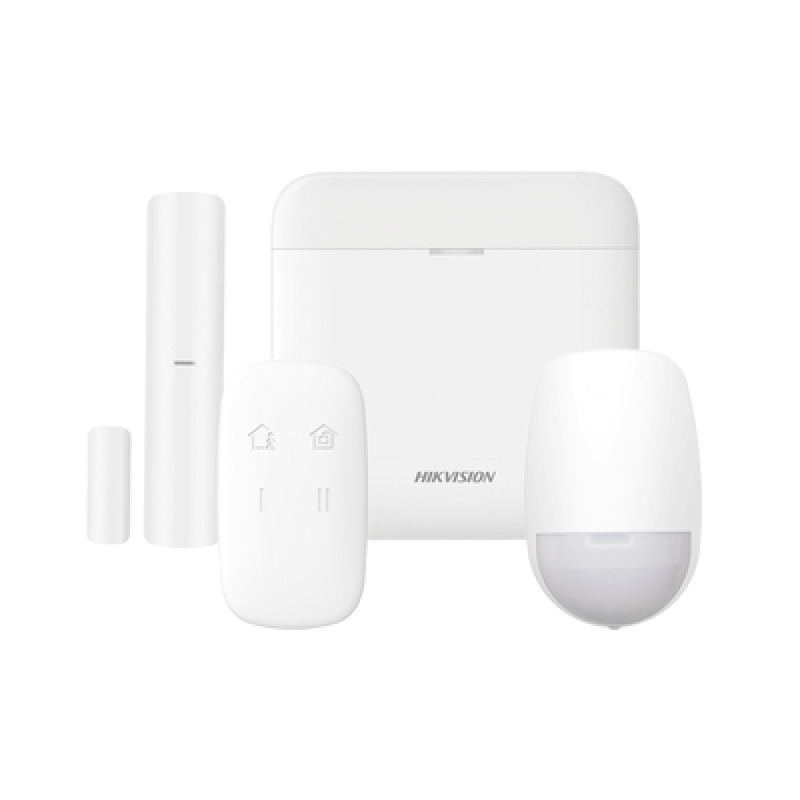 AX PRO KIT de Alarma AX PRO / Incluye 1 Hub con bateria de respaldo / 1 Sensor PIR / 1 Contacto Magnético / 1 Control Remoto / WiFi / Compatible con HikConnect P2P