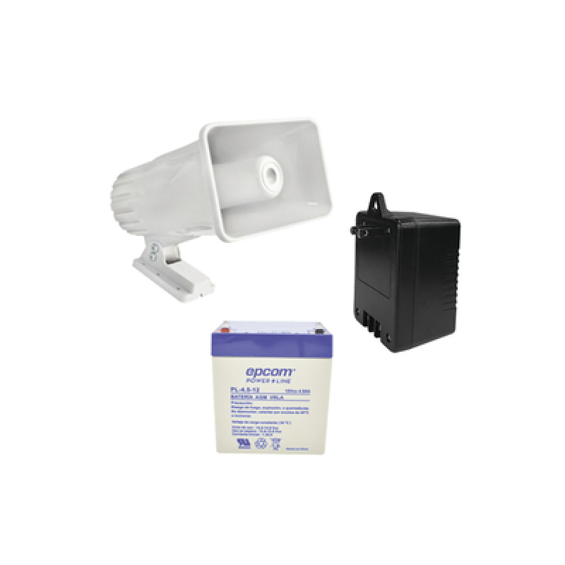 Kit de accesorios con Bateria 4Ah Transformador 165Vca  y sirena de 30 watts