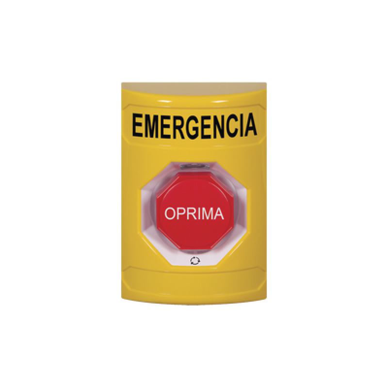 Botón de Emergencia en Español Color Amarillo Acción Mantenida Girar para Restablecer y LED Multicolor image 2