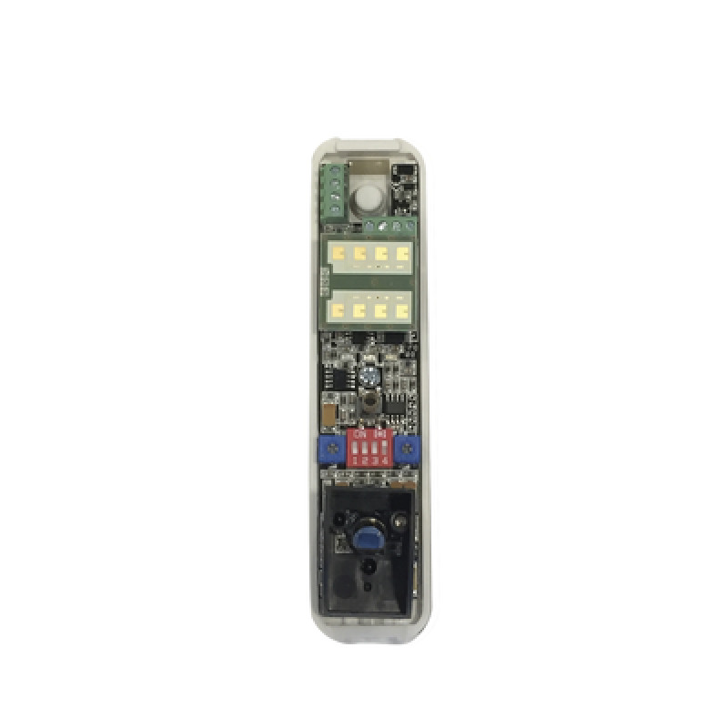 Sensor tipo cortina/ Interior y Exterior/ Funcion antimascara / Doble tecnologia PIR  MW/ Cobertura de hasta 12 metros/ Compatible con cualquier panel de alarma / Cableado