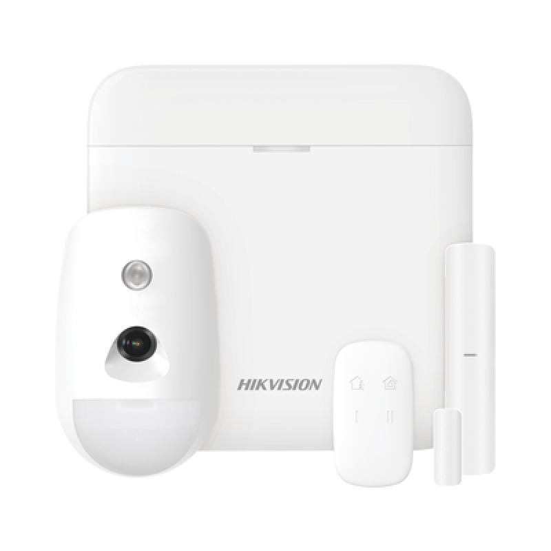 AX PRO KIT de Alarma AX PRO con GSM 3G/4G / Incluye 1 Hub / 1 Sensor PIR con Cámara / 1 Contacto Magnético / 1 Control Remoto / WiFi / Compatible con HikConnect P2P