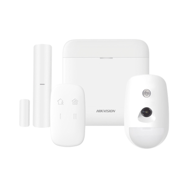 AX PRO KIT de Alarma AX PRO / Incluye 1 Hub con bateria de respaldo / 1 Sensor PIR con Cámara / 1 Contacto Magnético / 1 Control Remoto / WiFi / Compatible con HikConnect P2P