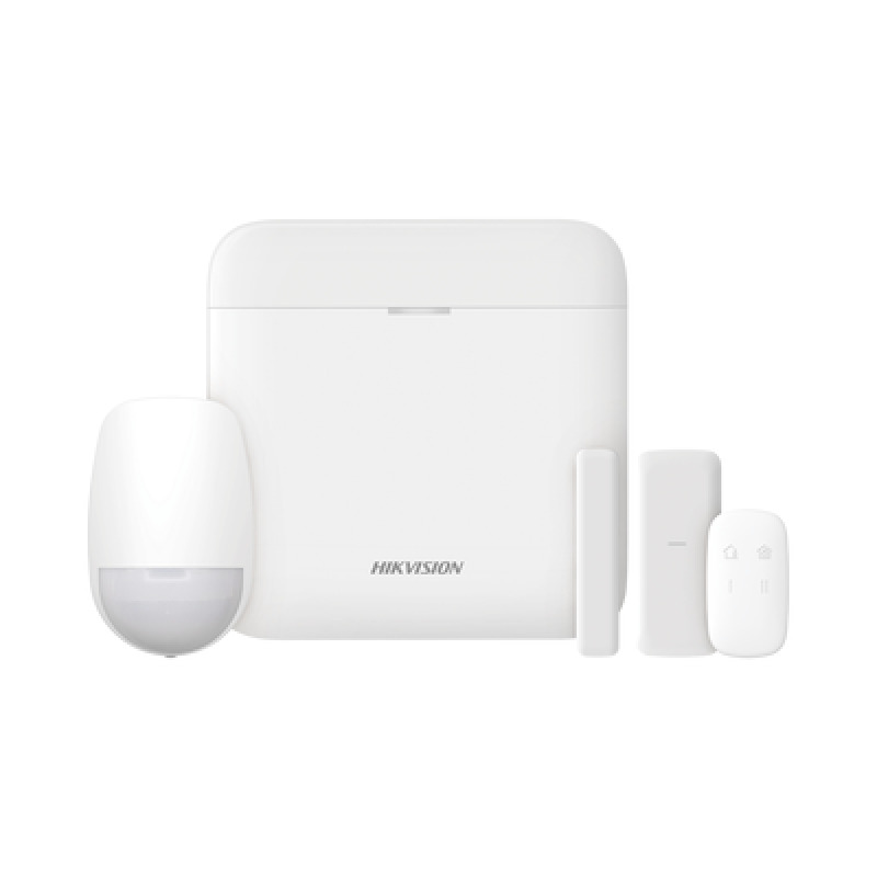 AX PRO KIT de Alarma AX PRO con GSM 3G/4G / Incluye 1 Hub con bateria de respaldo / 1 Sensor PIR / 1 Contacto Magnético Slim / 1 Control Remoto / WiFi / Compatible con HikConnect P2P