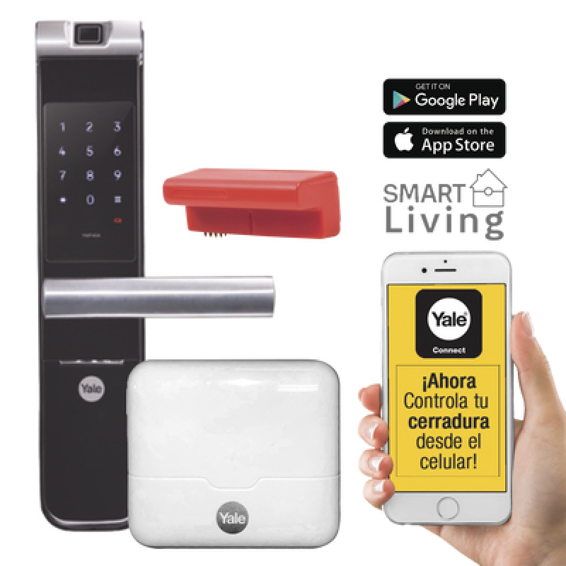 Kit Cerradura con manija YMF40A y HUB Apertura por  Código Biometría y apertura por SMARTPHONE Para puertas de 35 a 90 mm de espesor image 2