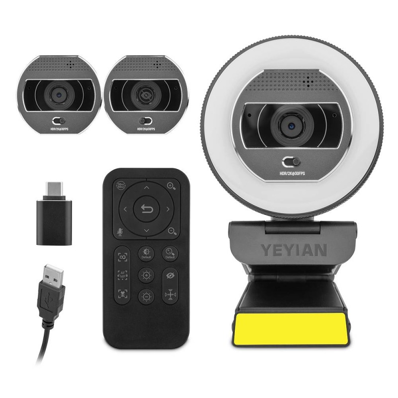CAMARA WEB YEYIAN (YPW-QHDAF-M1) FLEXCAM 2560X1440,30FPS,HDR,LUZ,MICROFONO,USB,P/STREAMING,C/CONTROL