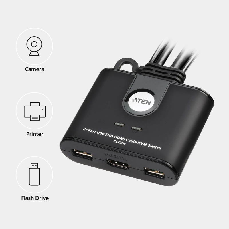 Switch KVM | USB FHD HDMI | de 2 puertos en formato cable image 3
