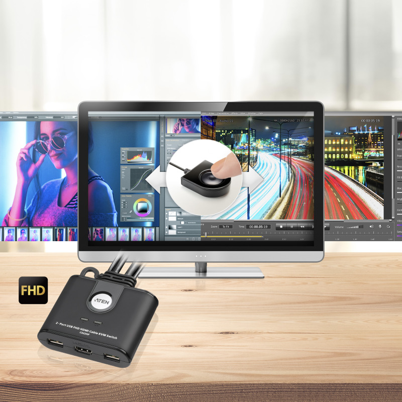 Switch KVM | USB FHD HDMI | de 2 puertos en formato cable image 5
