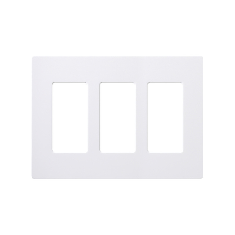 Placa de pared 3 espacios color blanco para atenuador dimmer switch ó control remoto PICO inalámbrico