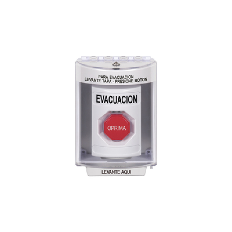 Botón de Evacuación Cubierta de Policarbonato Súper Resistente de Superficie con Espaciador Restablecimiento con Llave Con Bocina de Advertencia image 3