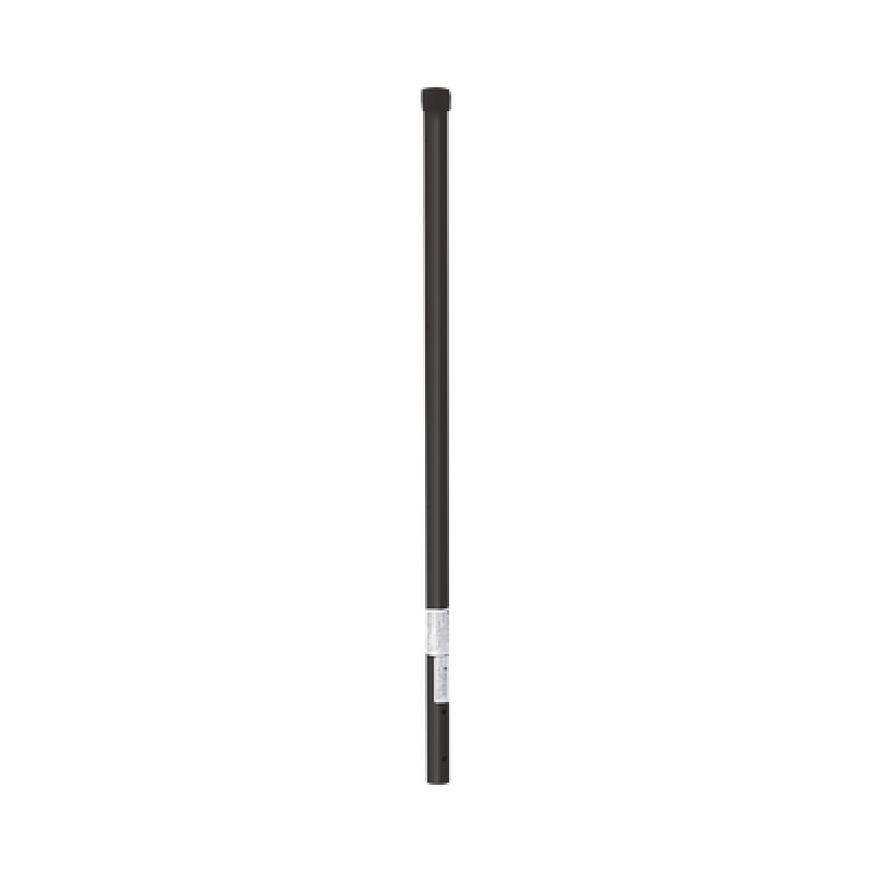 Poste de ESQUINA color Negro para Cerca Electrificada Tubo Galvanizado cal 18 de 1 Diam y 08m Alto con Tapón ideal para 3 aisladores