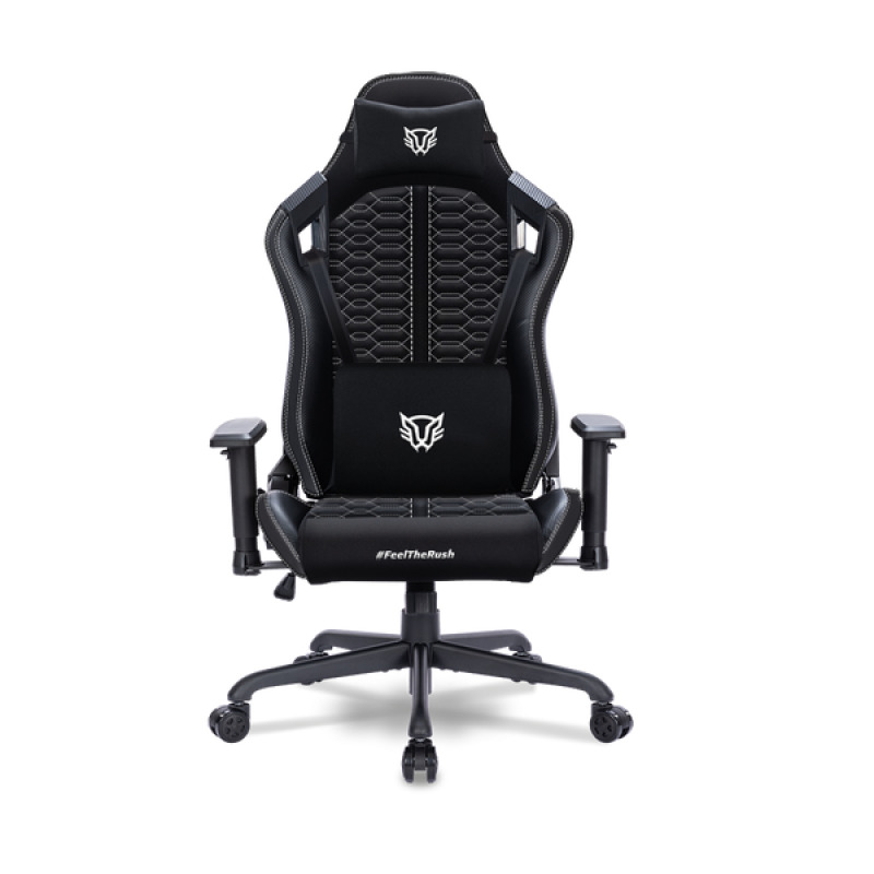 SILLA GAMER BALAM RUSH THUNDER MAX V7 / TELA NYLON TRANSPIRABLE / REPOSABRAZOS,REPOSA PIES,COJIN LUMBAR / 140 / 150KG / NEGRO / BR-940597