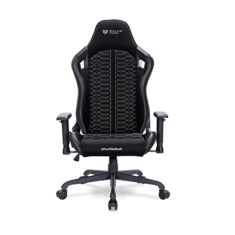 SILLA GAMER BALAM RUSH THUNDER MAX V7 / TELA NYLON TRANSPIRABLE / REPOSABRAZOS,REPOSA PIES,COJIN LUMBAR / 140 / 150KG / NEGRO / BR-940597 image 2