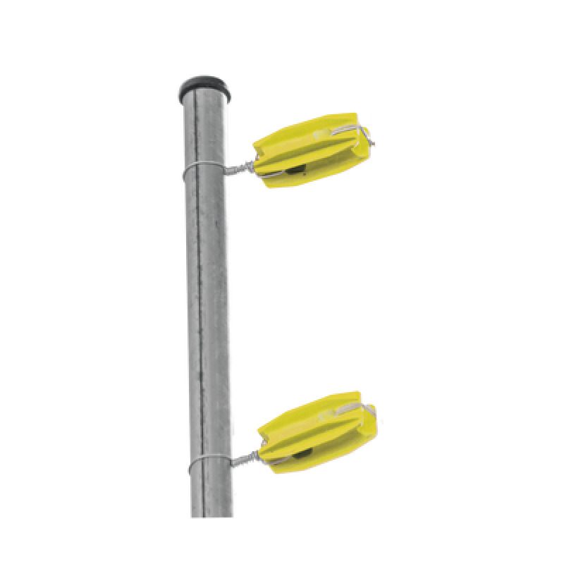 Aislador de color Amarillo  para postes de esquina de alta Resistencia con Anti UV de uso en cercos eléctricos
