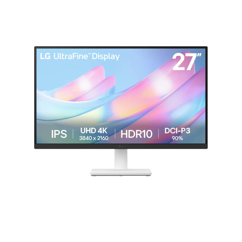 MONITOR PC LG 27US500 27, 4K UHD ULTRAFINE, RESOL. 3840 X 2160, PANEL IPS, REL.16:9, BRILLO 300 CD/M2, CONTR.1000:1, TR 5MS, 60 HZ, HDR10, AMD FREESYNC, HDMI, DISPLAY PORT, 100X100 MM, BLANCO. 