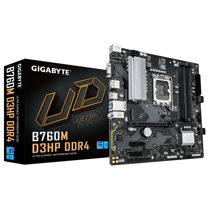 MOTHERBOARD GIGABYTE (B760M D3HP) SOCKET 1700, 4*DDR5 5600MHZ, HDMI, VGA, DP,MICRO ATX image 2