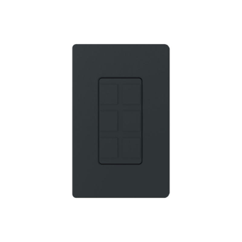 Placa de 6 puertos color negro night