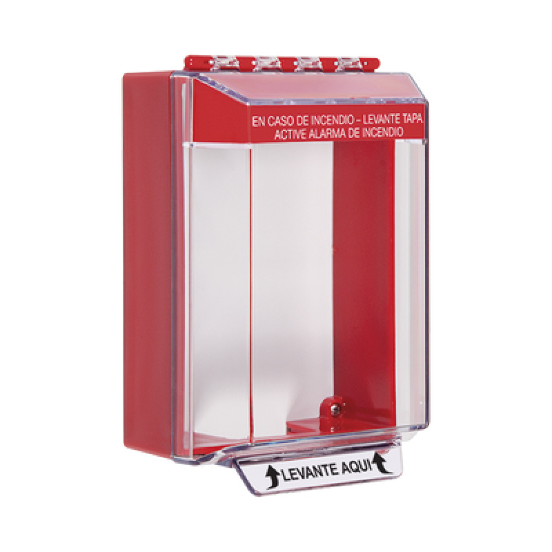 Cubierta Universal Transparente de Bajo Perfil con Espaciador Texto de Incendio en Español Notificación Audible y Visible image 2