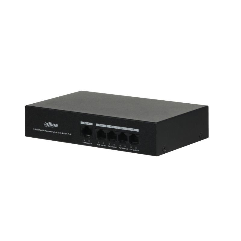 DAHUA DH-PFS3005-4ET-36 - Switch PoE de 4 Puertos/ Capa 2/ 1 Puerto 10/100 Base T/ 4 Puertos PoE 10/100 /  36 Watts Totales/ Switching 1 Gbps/ Tasa de Reenvio de Paquetes  744 Kbps/ Memoria Buffer de Paquetes 448 Kb/ Protección de Descargas/ image 3