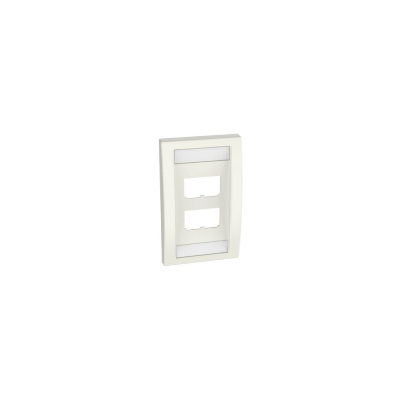 Placa de Pared Vertical Ejecutiva Salida Para 4 Puertos MiniCom Con Espacios Para Etiquetas Color Blanco Mate