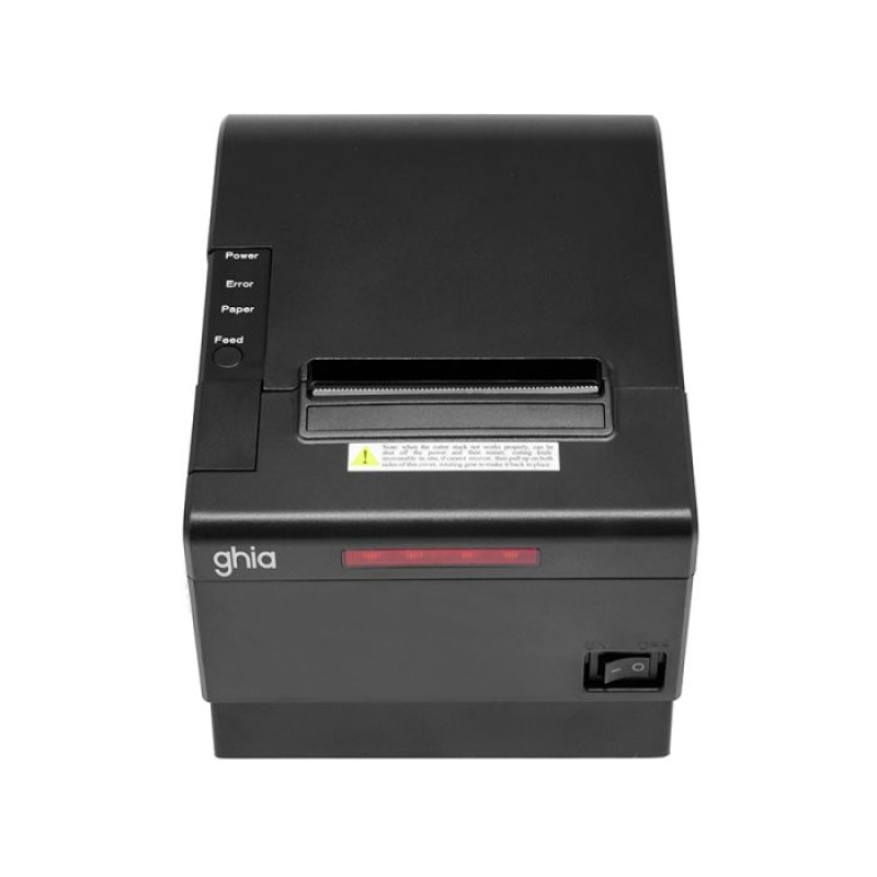 MINIPRINTER TERMICA COCINA GHIA GTP802 / 80 MM / ALARMA LUZ Y SONIDO / USB, ETHERNET, RJ11 / AUTOCORTADOR / 150MMS / NEGRA