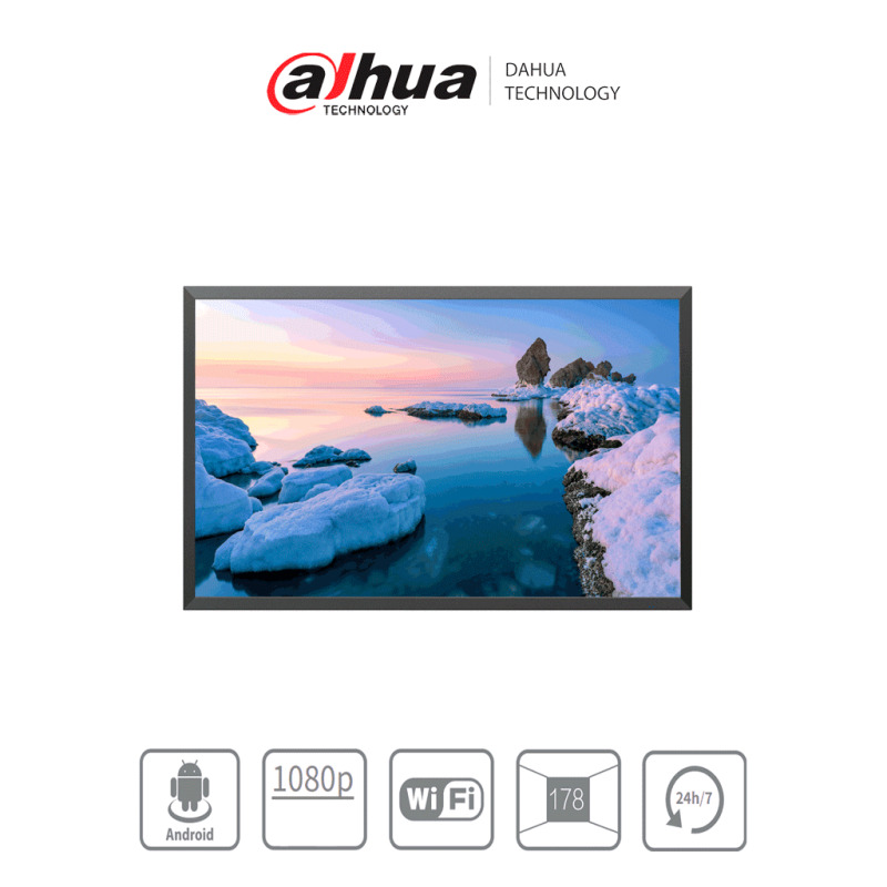 DAHUA DHI-LDH43-SAI200KD Pantalla de Señalización para pared 43"/ Panel Grado Industrial/ Carcasa Metálica/ Procesador 4 núcleos