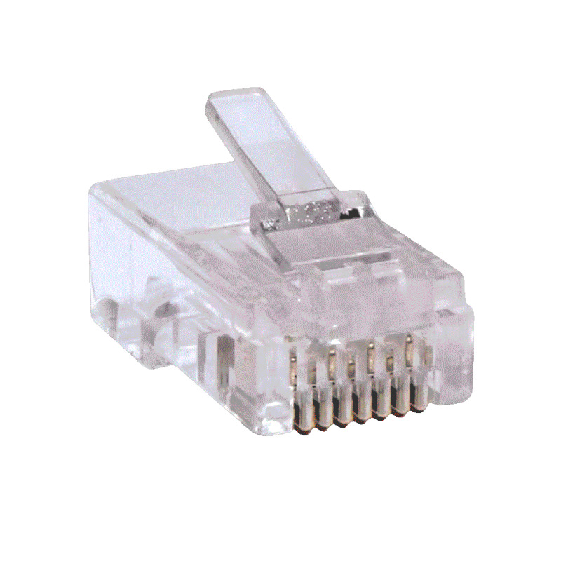 TCE  LN-NET-RJCAT6-30u - Bote con 100 Plugs Pass through RJ45 Cat6 sin blindaje, chapado de oro a 30 micras