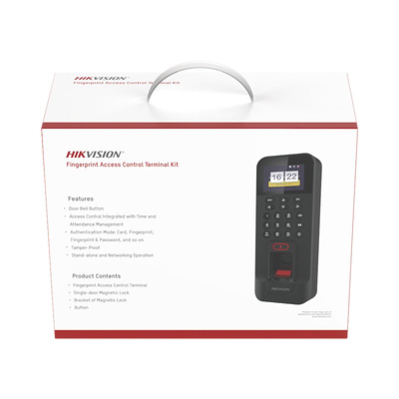 Kit de Control de Acceso TODO INCLUIDO con Lector de Huellas y Tarjetas / 3000 Huellas / Compatible con App HikConnect / Incluye Electroimán  Botón de Salida y Montajes Z y L para imán DSK1T804 image 2