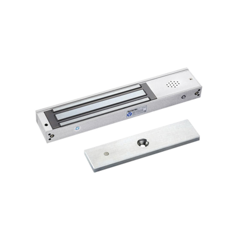 Chapa magnética 600Lb con  Buzzer de alarma de puerta abierta / LED indicador de estado /  Sensor de estado de placa/ Libre de Magnetismo Residual