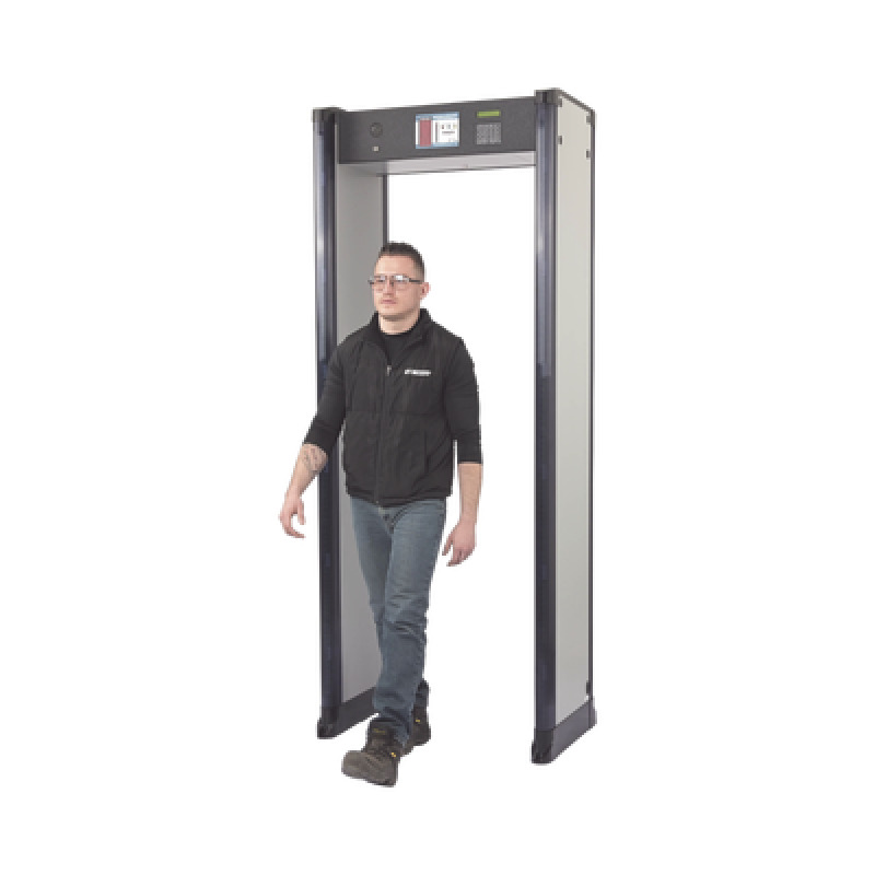 Arco Detector de Metales de 18 Zonas con Anclaje para Fijarse al Piso Incluye Sensor IR para evitar falsas Alarmas / Certificado por la Administración Federal de Aviación de EE UU FAA