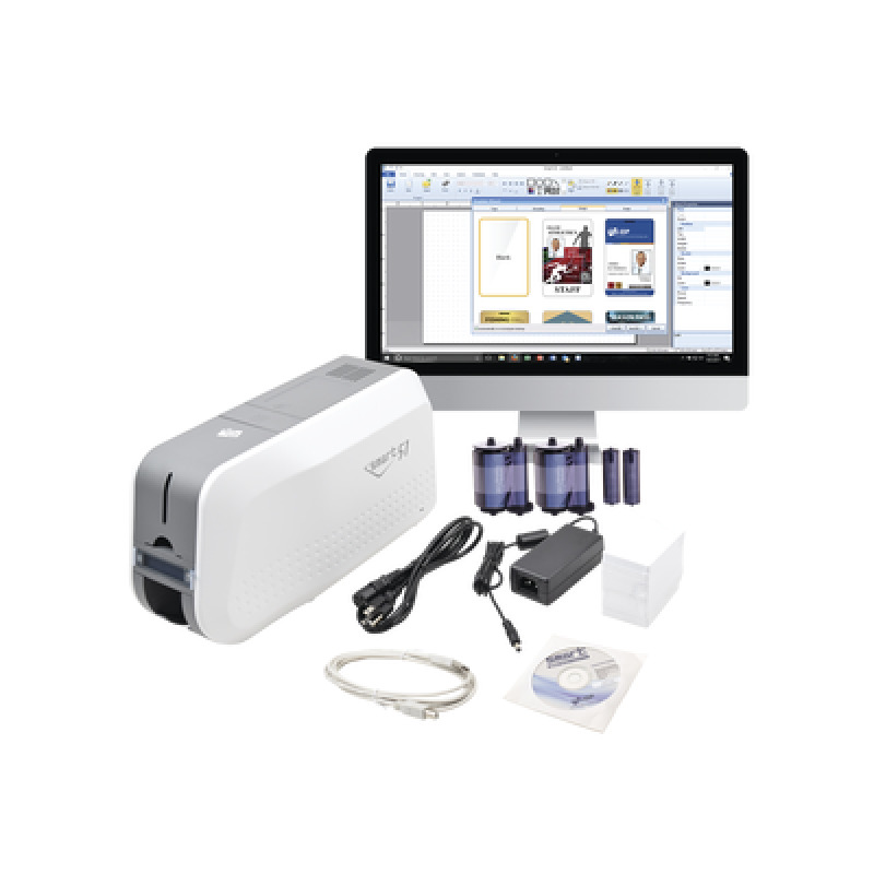 Kit de Impresora tarjetas de PVC / Puede Crecer a Laminador/ Una Cara / Incluye 2 x Ribbon a Color 100 Tarjetas PVC Kit de Limpieza Software