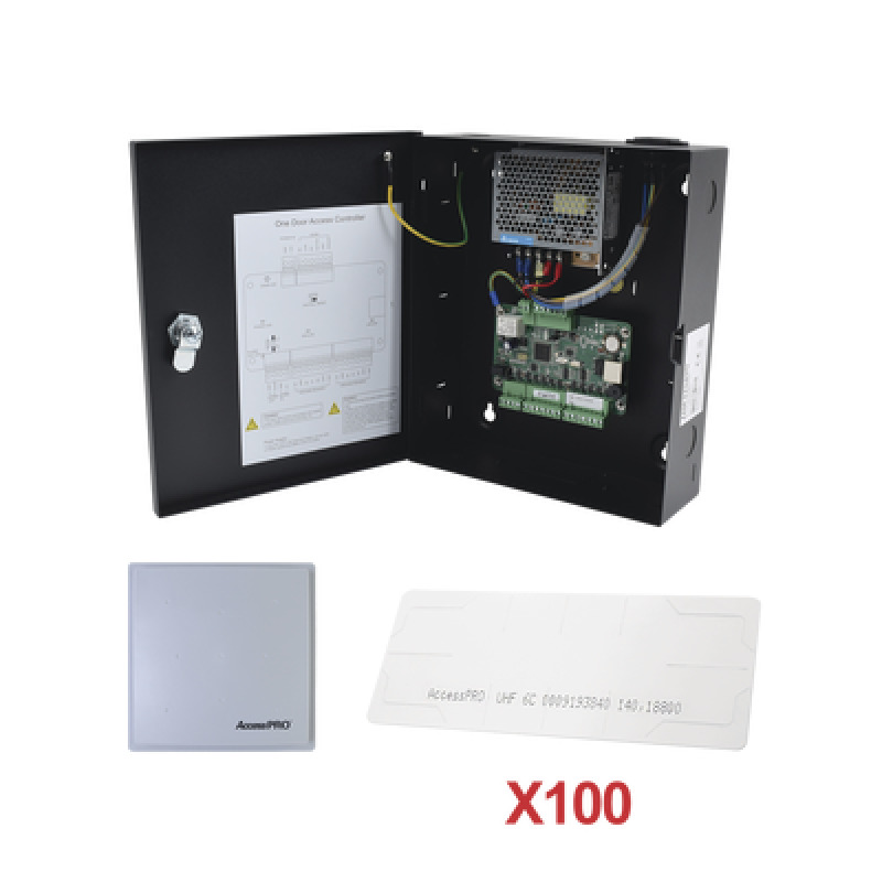 Kit para automatizar 1 ACCESO VEHICULAR con STICKERS en Parabrisas de vehiculos / Incluye Panel  lector y 100 stickers / Software IVMS4200 incluido