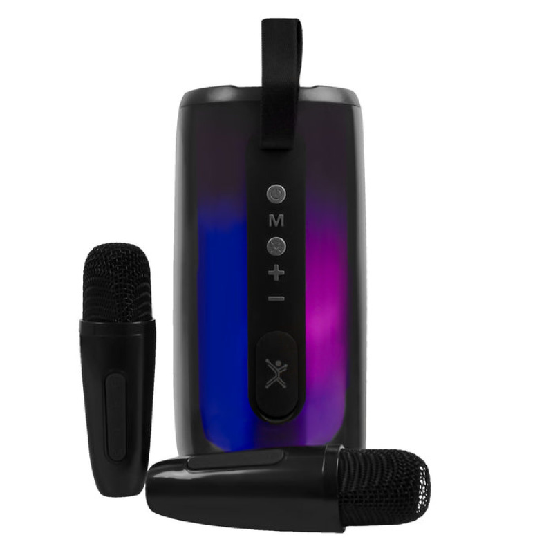 BOCINA PORTATIL TRANSPARENTE RGB PERFECT CHOICE CON 2 MICROFONOS INALAMBRICOS image 6