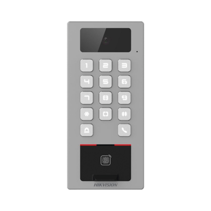 Lector Biometrico con Teclado para Exterior Antivandálico IP65  IK09 con función de Videoportero Multiapartamento /  Huella Tarjeta Código QR PIN o App HikConnect  / Cámara 2 MP compatible con NVRs / Soporta biom image 2