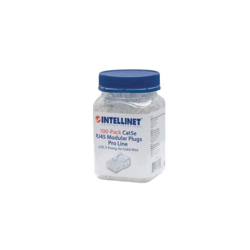 INTELLINET 790512 Plugs Modulares Intellinet RJ45 de 8 posiciones Cat 5e / Bote con 100 piezas / Contactos con chapa de oro de 50 µ / Admite 24 a 26 AWG image 2