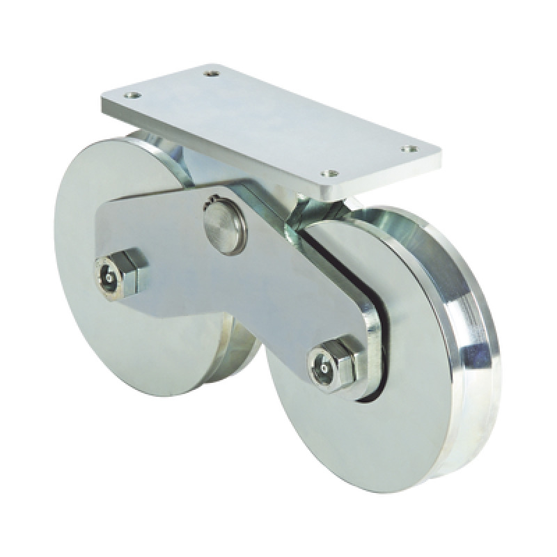 339V  Rueda Doble de 12 cm / Capacidad Para Puertas de  hasta 1200 kg / Canal Tipo V