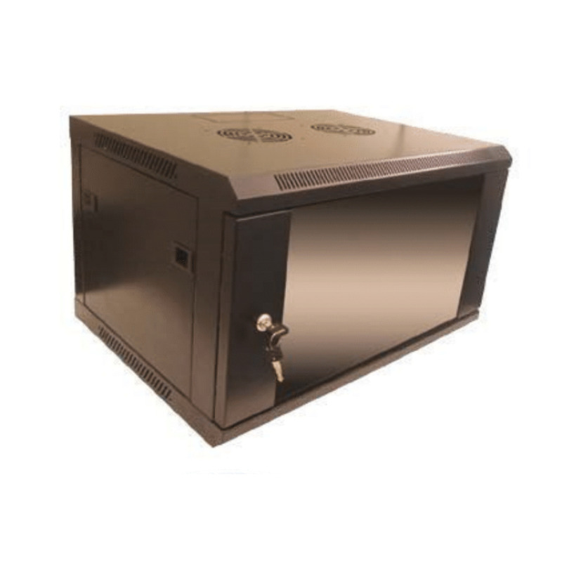SBE TECH SBE-GNLPAR19X4UR Gabinete de pared 4UR/ 600mm de ancho/ 450 mm de profundidad Puerta delantera de cristal templado/ Cerradura y llaves