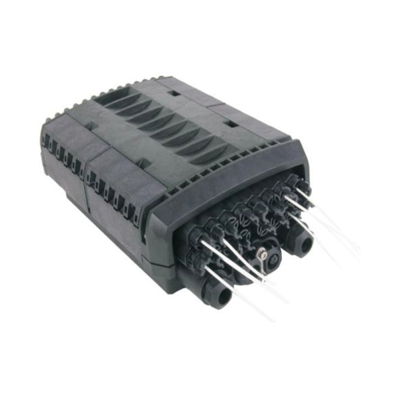 Caja de Distribución de Fibra Óptica para 24 Empalmes con 16 Acopladores SC/APC Enterrado Directo IP68 Splitter 1x16 Incluido con Conectores SC/APC