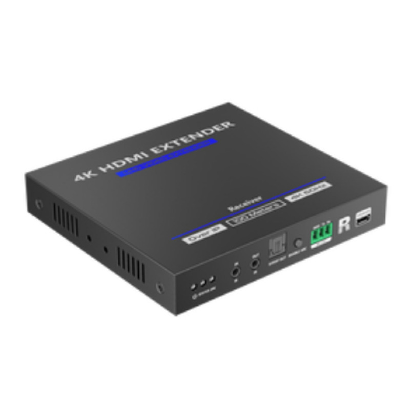 Receptor Compatible para Kits TT592 / Resolución 4K60Hz / Cat 5e/6 / Distancia de 100 m / IPCOLOR / Control IR /  Cero Latencia / Compatible con Switch Gigabit