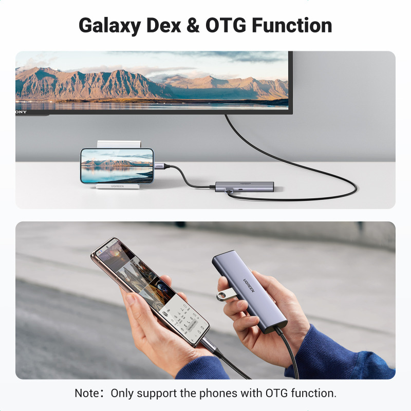HUB USB-C (Docking Station) 10 en 1 / 3 USB-A 3.0 (5Gbps) / USB-C PD Carga 100W / RJ45 (Gigabit Ethernet) / HDMI 2.0 4K@30Hz / VGA 1080P@60Hz / Lector de Tarjetas SD y MicroSD (TF) / Entrada Aux. 3.5mm / Carcasa de Aluminio. image 6